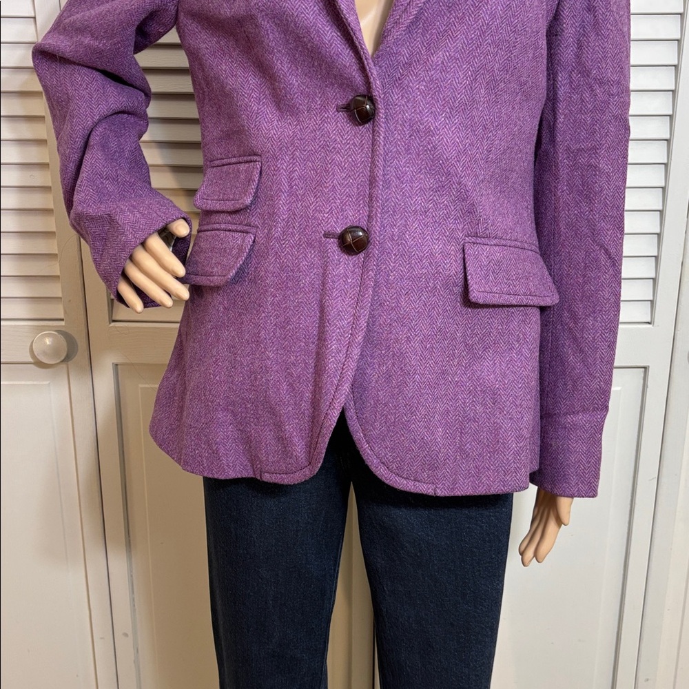 J. Crew Purple Wool Blazer Size 10 - Picture 3 of 11